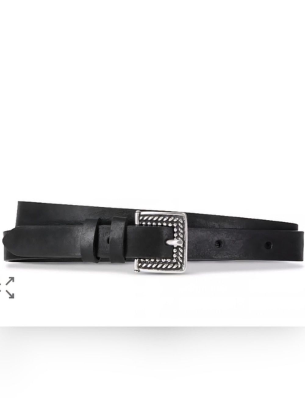 The Kooples Engraved Metal-Buckle Leather Belt In Black NWT LARGE